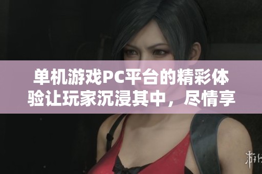 单机游戏PC平台的精彩体验让玩家沉浸其中，尽情享受乐趣与挑战
