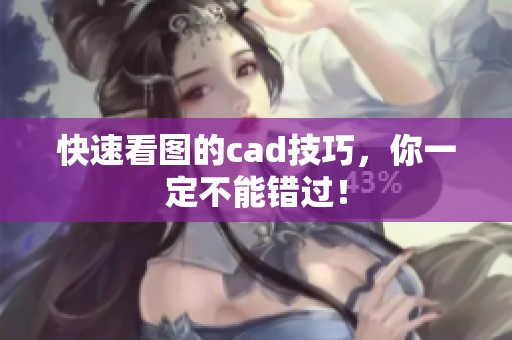 快速看图的cad技巧，你一定不能错过！