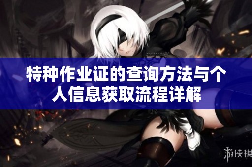特种作业证的查询方法与个人信息获取流程详解