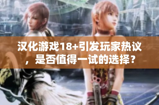 汉化游戏18+引发玩家热议，是否值得一试的选择？