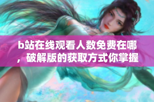 b站在线观看人数免费在哪，破解版的获取方式你掌握了吗
