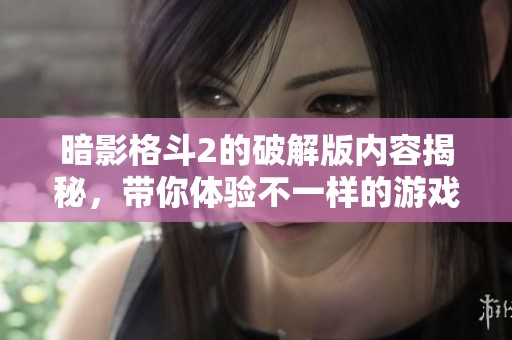 暗影格斗2的破解版内容揭秘，带你体验不一样的游戏乐趣
