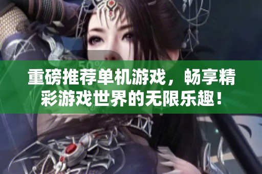 重磅推荐单机游戏，畅享精彩游戏世界的无限乐趣！