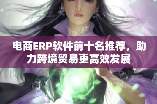 电商ERP软件前十名推荐，助力跨境贸易更高效发展