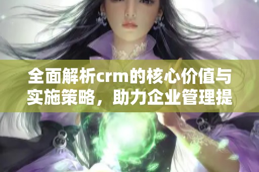 全面解析crm的核心价值与实施策略，助力企业管理提升与客户关系优化