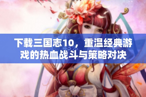 下载三国志10，重温经典游戏的热血战斗与策略对决