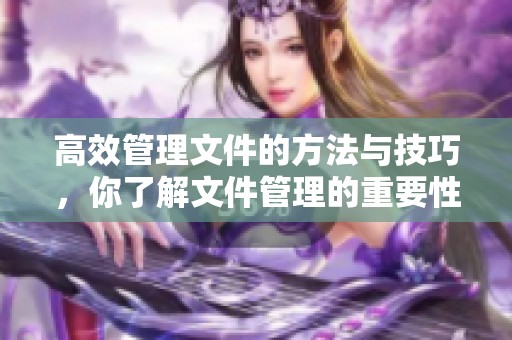 高效管理文件的方法与技巧，你了解文件管理的重要性吗