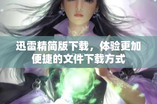 迅雷精简版下载，体验更加便捷的文件下载方式