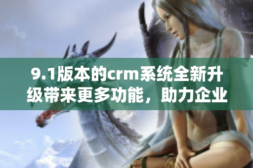 9.1版本的crm系统全新升级带来更多功能，助力企业更高效管理客户关系