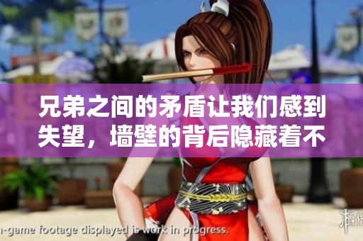 兄弟之间的矛盾让我们感到失望，墙壁的背后隐藏着不为人知的故事