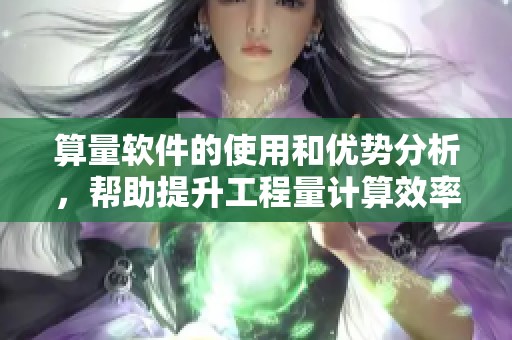 算量软件的使用和优势分析，帮助提升工程量计算效率与准确性