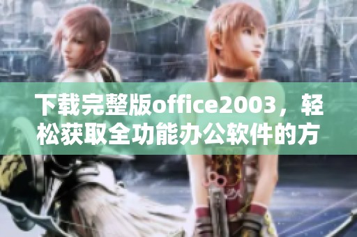 下载完整版office2003，轻松获取全功能办公软件的方法详解