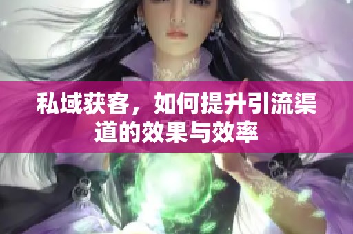 私域获客，如何提升引流渠道的效果与效率