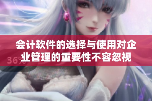 会计软件的选择与使用对企业管理的重要性不容忽视