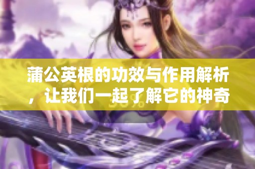 蒲公英根的功效与作用解析，让我们一起了解它的神奇之处