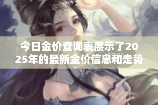 今日金价查询表展示了2025年的最新金价信息和走势分析