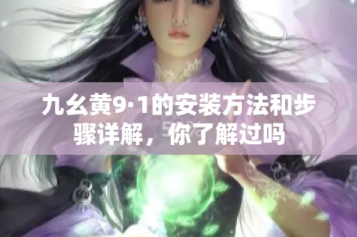 九幺黄9·1的安装方法和步骤详解，你了解过吗