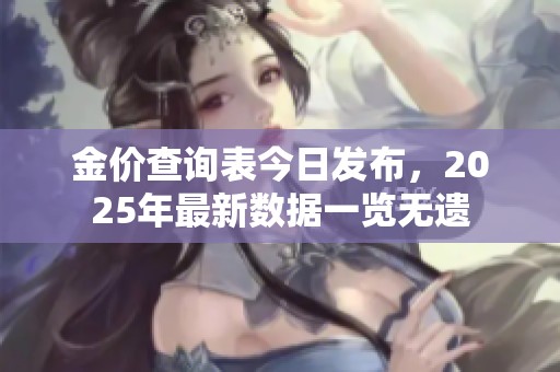 金价查询表今日发布，2025年最新数据一览无遗
