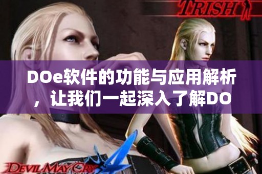 DOe软件的功能与应用解析，让我们一起深入了解DOe软件的使用价值