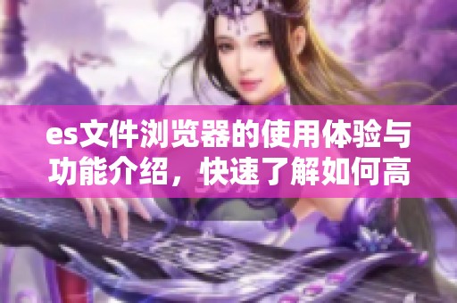 es文件浏览器的使用体验与功能介绍，快速了解如何高效管理文件