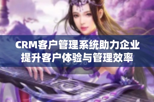 CRM客户管理系统助力企业提升客户体验与管理效率