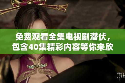 免费观看全集电视剧潜伏，包含40集精彩内容等你来欣赏