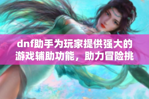 dnf助手为玩家提供强大的游戏辅助功能，助力冒险挑战更轻松完成