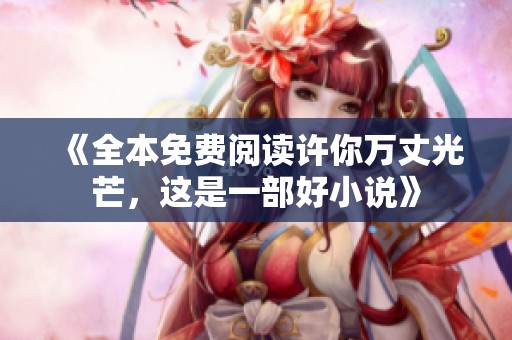 《全本免费阅读许你万丈光芒，这是一部好小说》