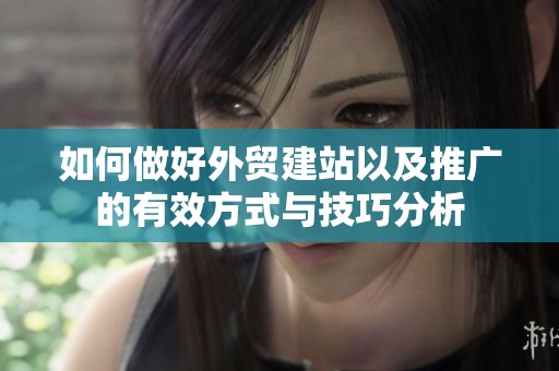 如何做好外贸建站以及推广的有效方式与技巧分析