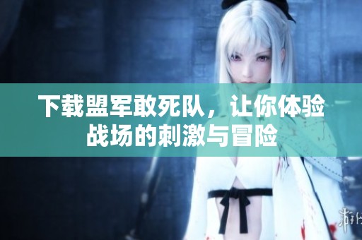 下载盟军敢死队，让你体验战场的刺激与冒险