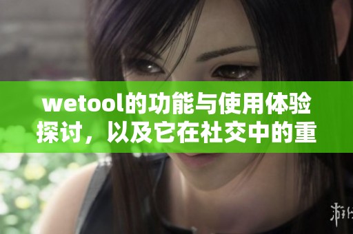 wetool的功能与使用体验探讨，以及它在社交中的重要性分析