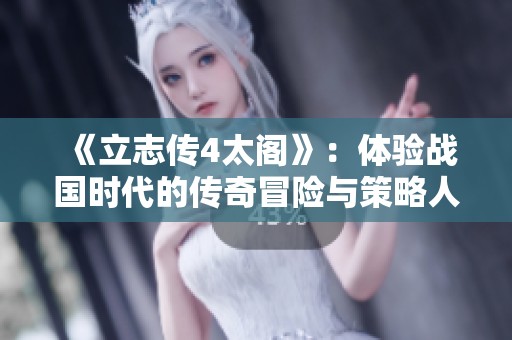 《立志传4太阁》：体验战国时代的传奇冒险与策略人生