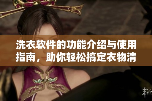 洗衣软件的功能介绍与使用指南，助你轻松搞定衣物清洁