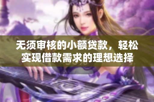 无须审核的小额贷款，轻松实现借款需求的理想选择