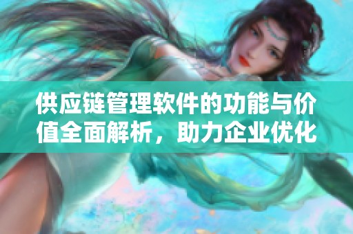 供应链管理软件的功能与价值全面解析，助力企业优化运营效率