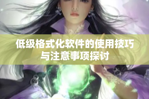 低级格式化软件的使用技巧与注意事项探讨
