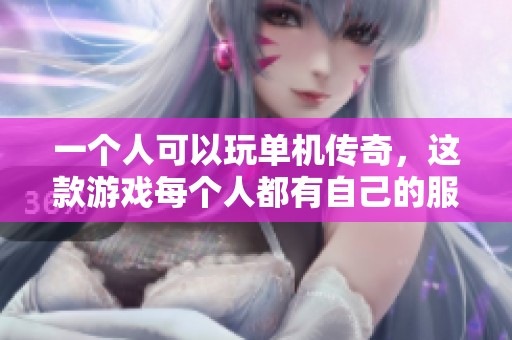 一个人可以玩单机传奇，这款游戏每个人都有自己的服。