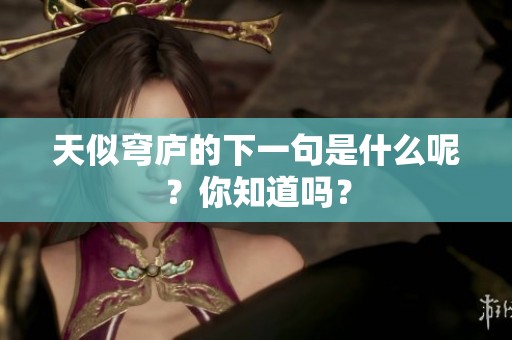 天似穹庐的下一句是什么呢？你知道吗？