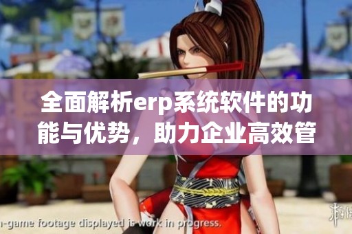 全面解析erp系统软件的功能与优势，助力企业高效管理与运营优化