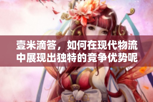 壹米滴答，如何在现代物流中展现出独特的竞争优势呢