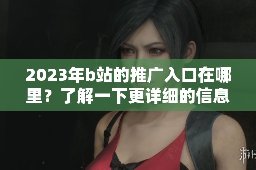 2023年b站的推广入口在哪里？了解一下更详细的信息吧