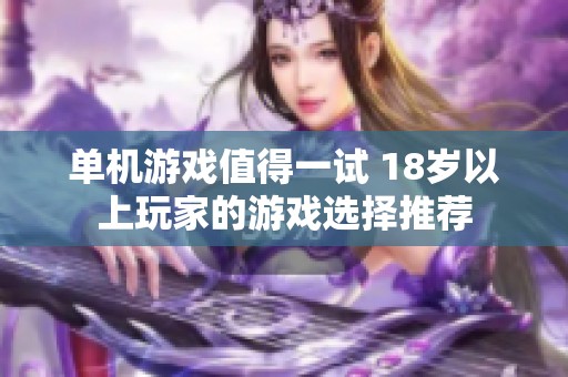 单机游戏值得一试 18岁以上玩家的游戏选择推荐