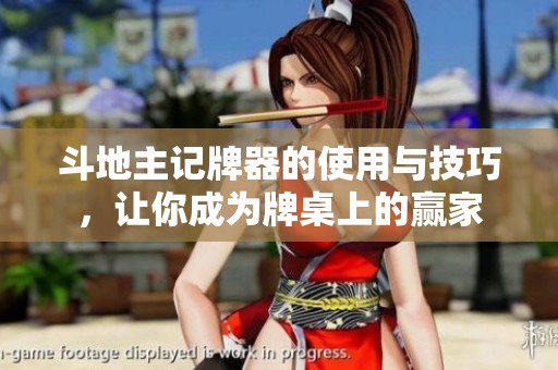 ***记牌器的使用与技巧，让你成为牌桌上的赢家
