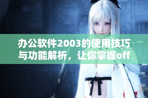 办公软件2003的使用技巧与功能解析，让你掌握office2003的全部特性