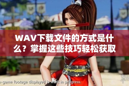 WAV下载文件的方式是什么？掌握这些技巧轻松获取音频资源！