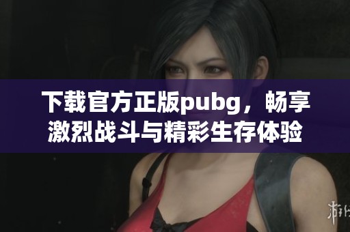 下载官方正版pubg，畅享激烈战斗与精彩生存体验