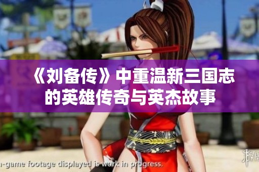 《刘备传》中重温新三国志的英雄传奇与英杰故事