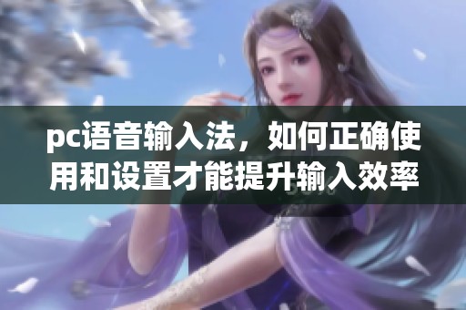 pc语音输入法，如何正确使用和设置才能提升输入效率