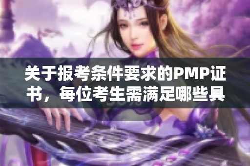 关于报考条件要求的PMP证书，每位考生需满足哪些具体条件呢