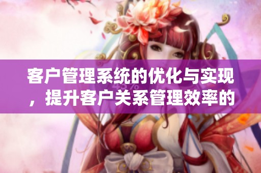 客户管理系统的优化与实现，提升客户关系管理效率的有效方法